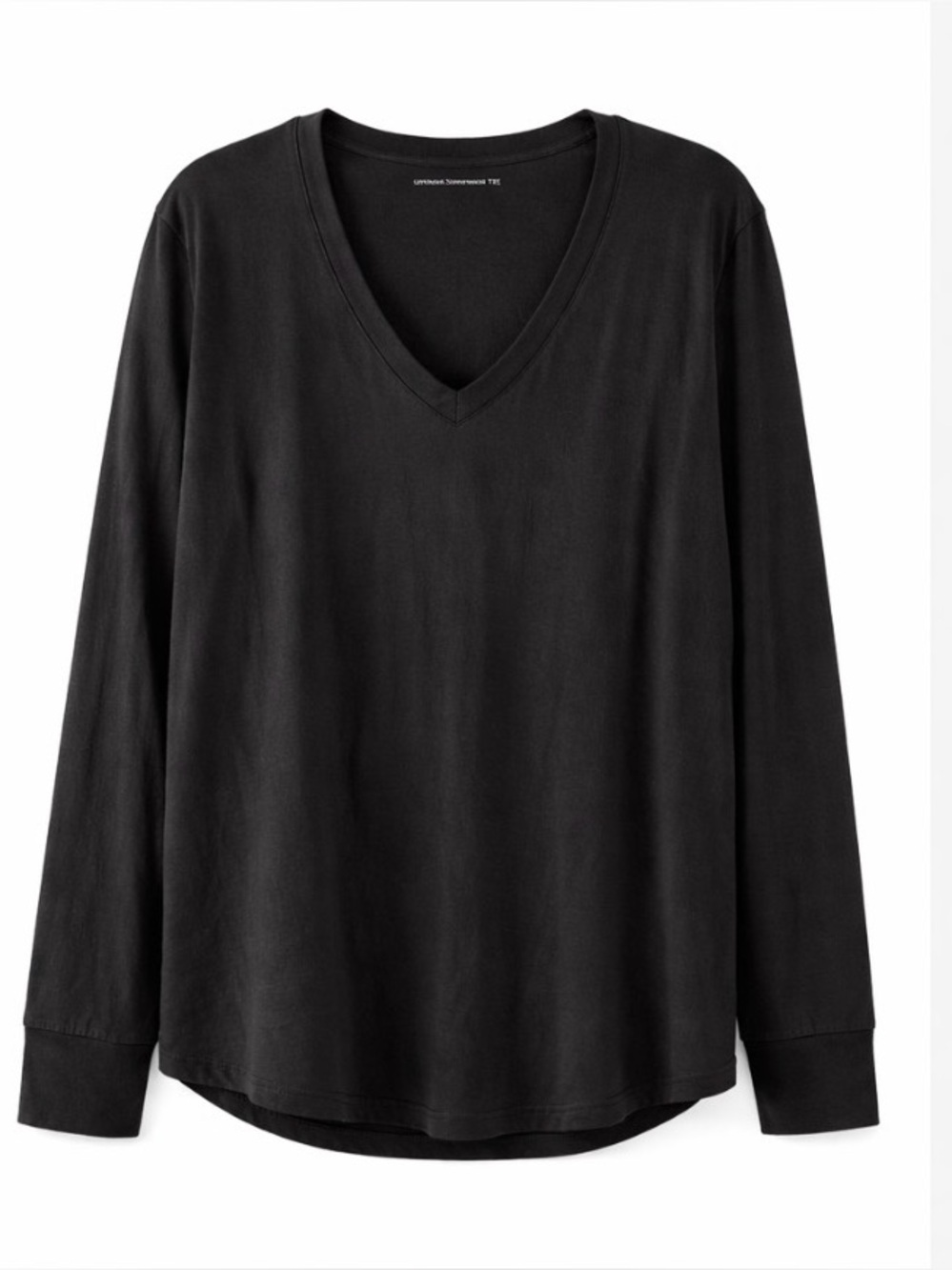 Universal Standard Tee Rex XL 18 20 Black Long Sleeve V Neck Pima Cotton